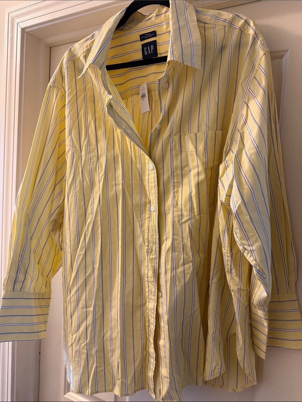 GAP Women’s Yellow Stripe Button-Up Shirt